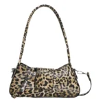 Petit sac à main léopard avec bandoulière, motif animal imprimé, chic et tendance.