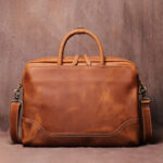 Sac à main homme cuir marron vintage et polyvalent