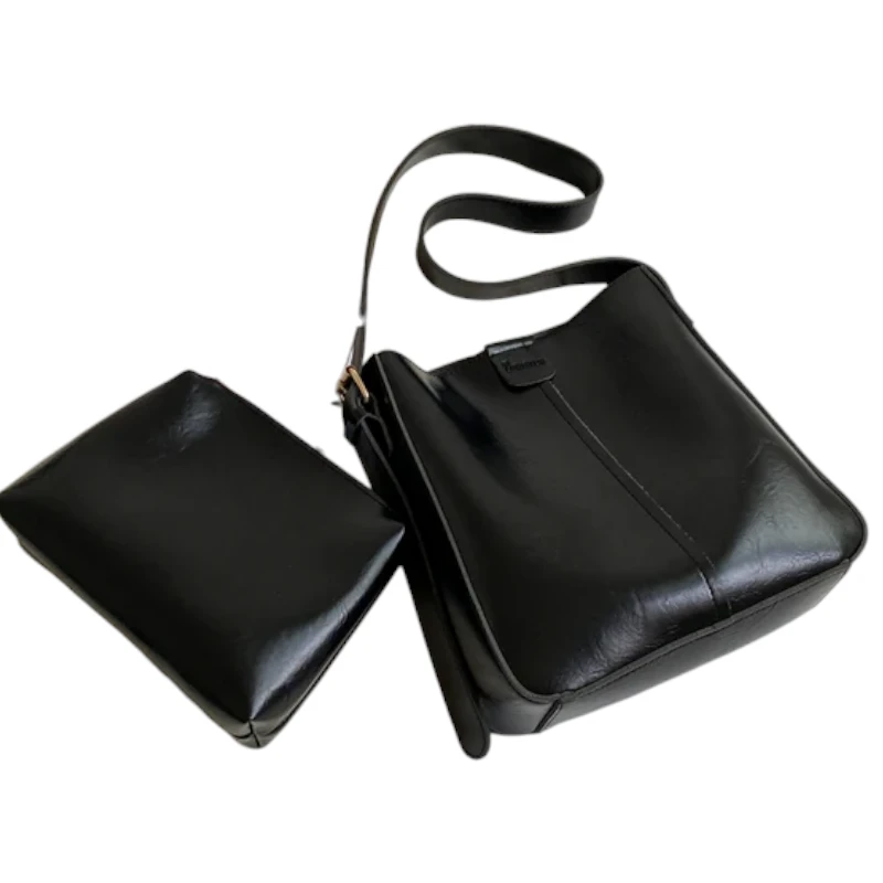 Sac à main badoulière rétro grande capacité noir