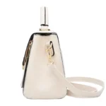 Sac à main blanc de qualité pour voyage et quotidien vue d profil