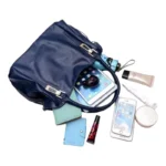 Sac à main noir grande capacité casual et élégant avec vue de la contenance
