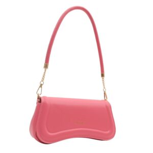 Petit sac à main fonctionnel en rose tendance sur fond blanc