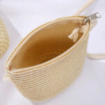 Sac à main ado beige en paille vourte et vide