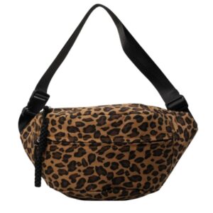 Sac à main banane avec imprimé léopard sur fond blanc