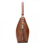 Sac à main camel élégant style vintage vue de profil