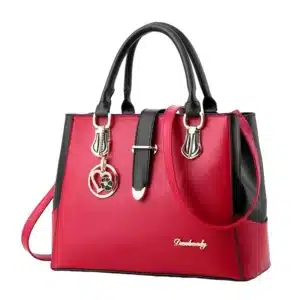 Sac à main cuir femme élégant au style luxueux rouge.