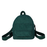 Sac à main à dos classe en velours côtelé de couleur verte