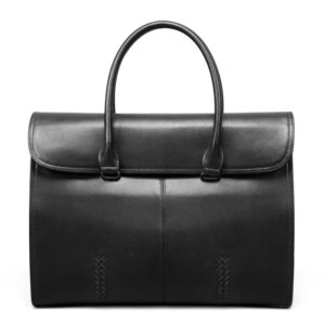 Sac à main homme cuir noir chic et sophistiqué sur fond blanc