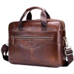 Sac à main homme cuir robuste et durable de couleur marron