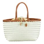 Sac à main paille design et fonctionnel sur fond blanc