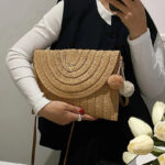 Sac à main pochette élégant en paille
