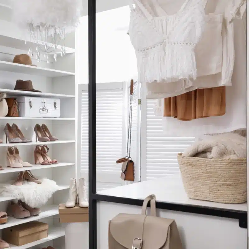 optimisation du rangement du dressing avec des étagères en hateur