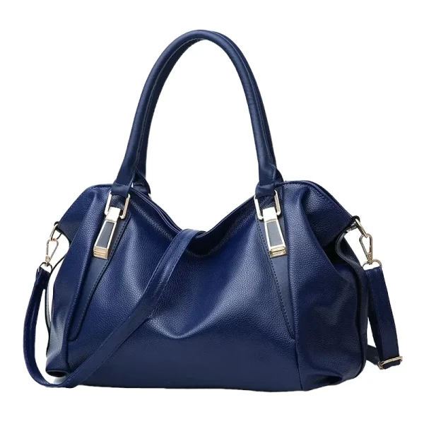 Sac à main noir grande capacité casual et élégant bleu vue de face