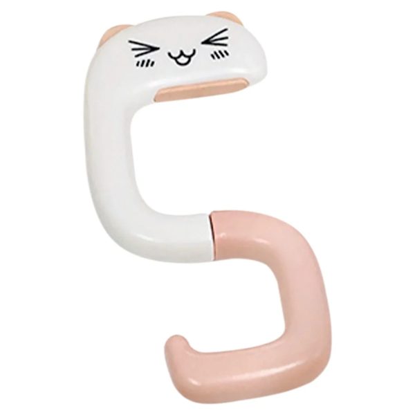 accroche-sac-main-pivotable-design-chat-01 Accroche sac à main pivotable au design de chat en vue dépliée sur fond blanc