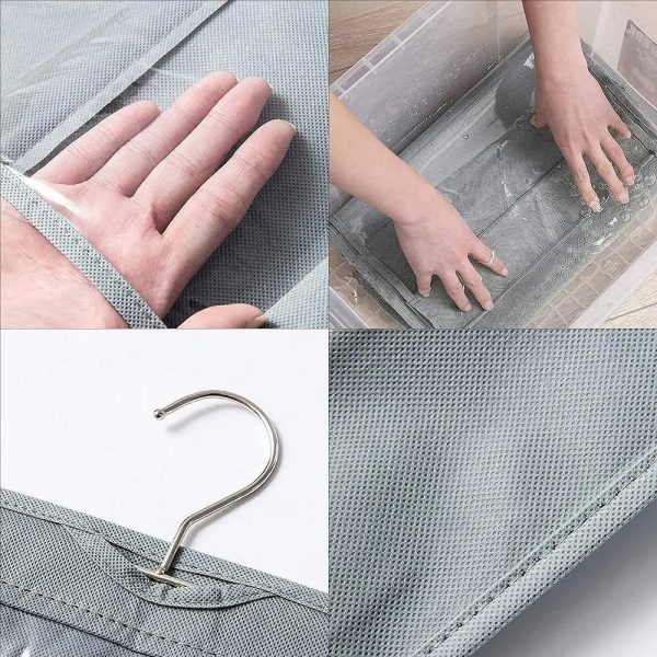 rangement-sac-main-gris-six-compartiments-04 Détail d'un rangement de sac à main gris