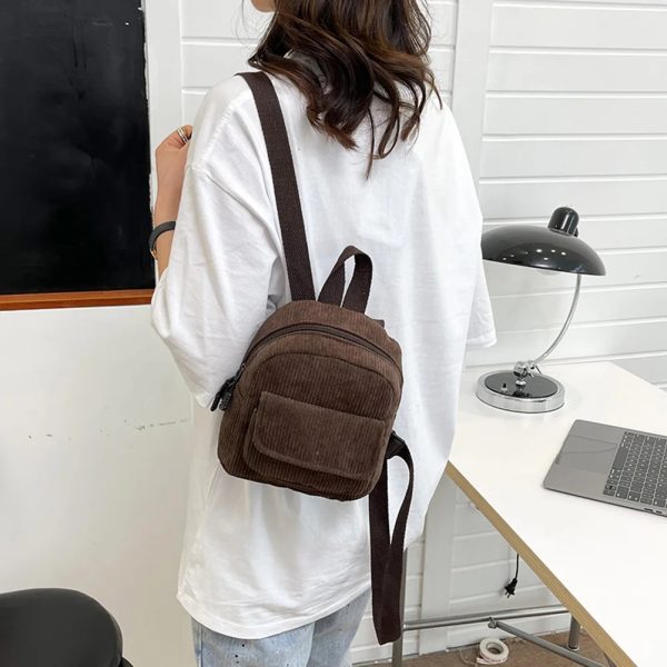 Sac à main à dos classe en velours côtelé