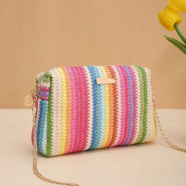 Sac à main original et raffiné multicolore de trois quart face
